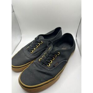 Vans Authentic‎ Black Gum Sole Canvas Sneakers Men US 7.5 Women US 9